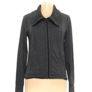 Prana Breathe Zip Up Athletic Jacket Medium Gray